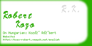 robert kozo business card